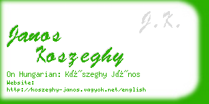 janos koszeghy business card